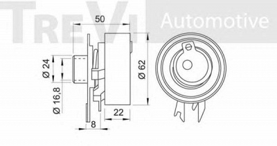 TREVI AUTOMOTIVE td1024 -  Натяжной ролик, ремень ГРМ